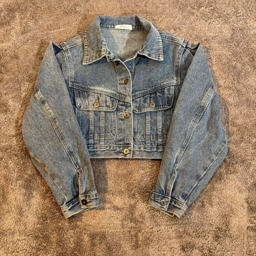 Mulvan Blue Denim Cropped Jean Jacket‎